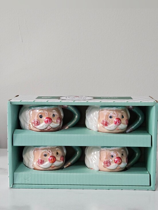 Boston Warehouse Other - Santa Espresso Mug 4-Piece Set (New In Box)